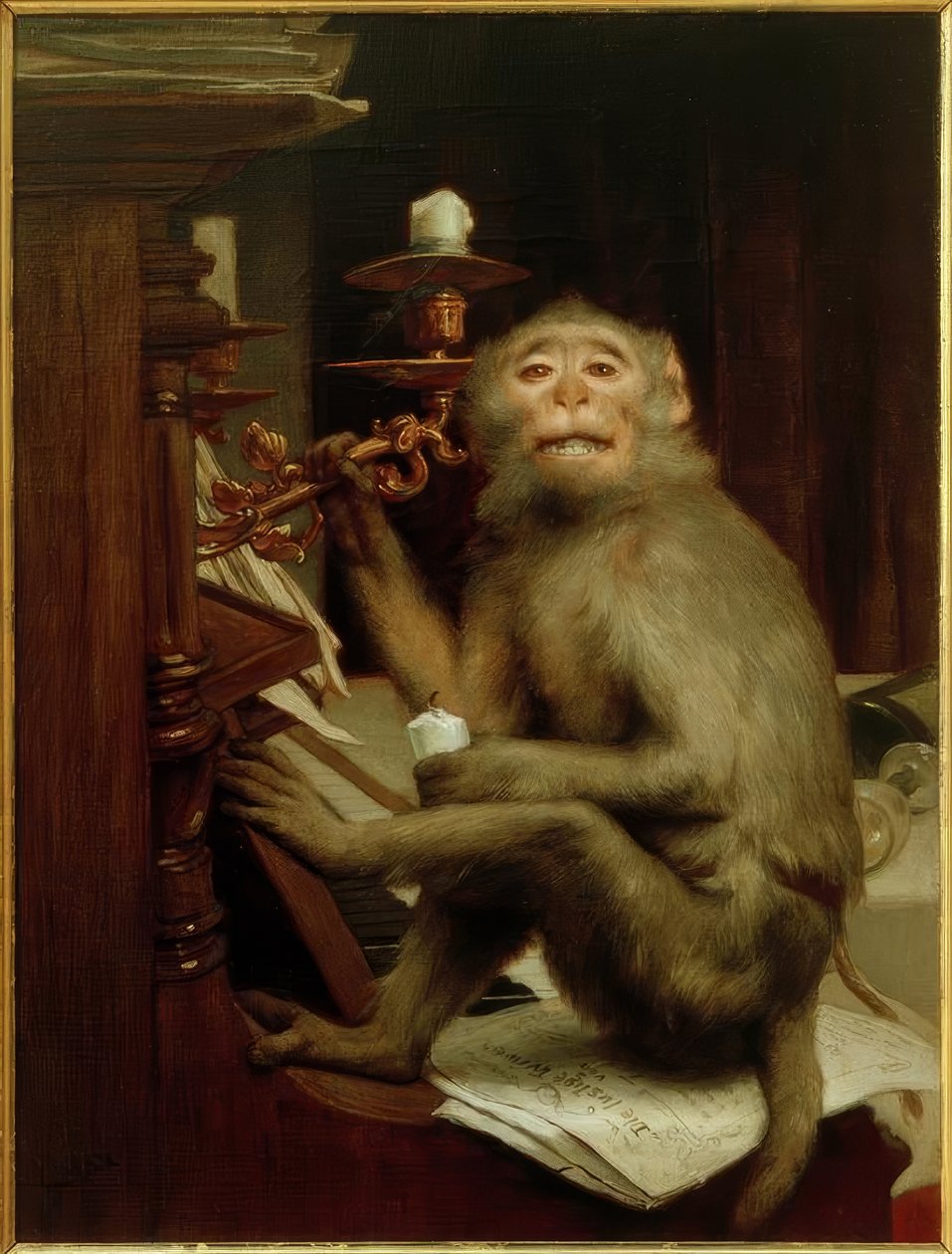 Majom a zongoránál alkotó: Gabriel Cornelius Ritter von Max