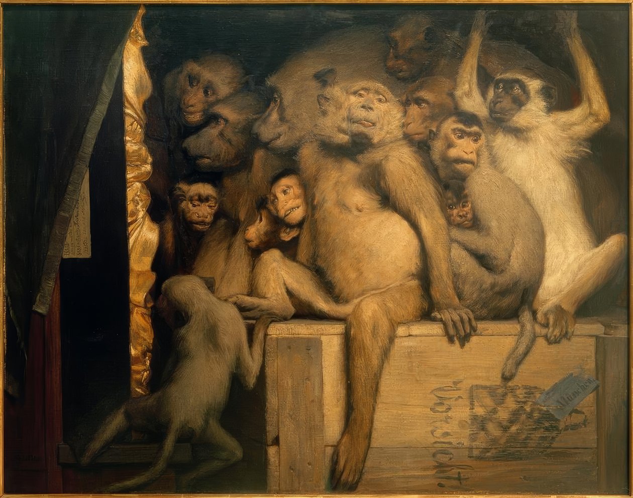 Majmok mint művészeti bírák alkotó: Gabriel Cornelius Ritter von Max