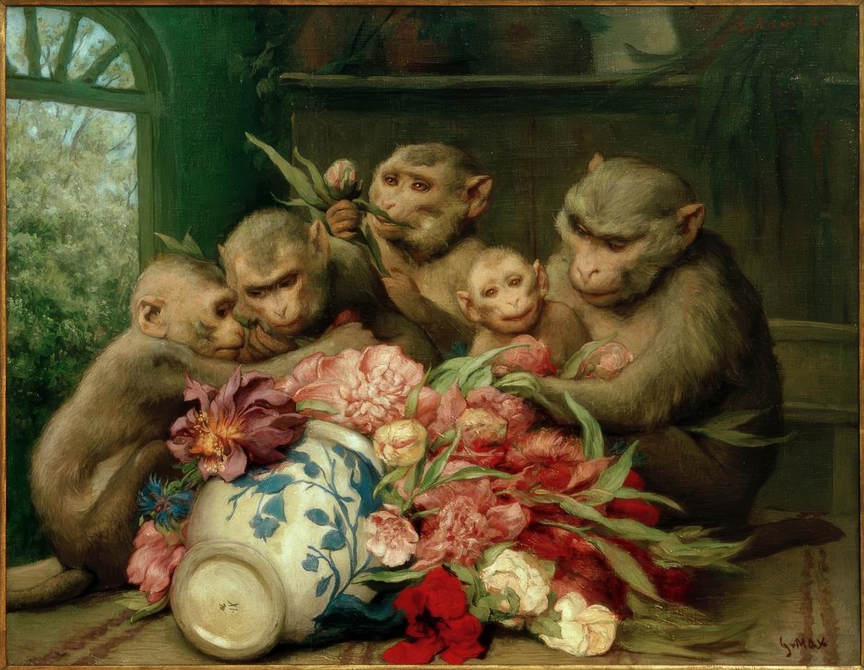 Botanikus (Majom virágvázával) alkotó: Gabriel Cornelius Ritter von Max