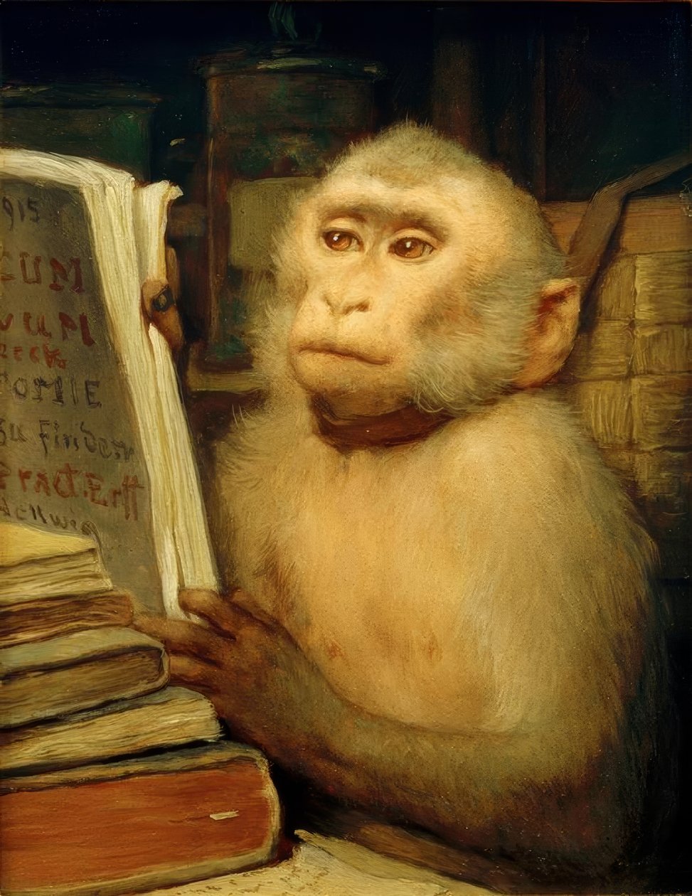 G. v. Max, olvasó majom alkotó: Gabriel Cornelius Ritter von Max