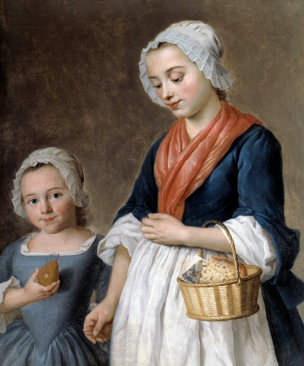 Kislány autózás az osztályban Egy anya tartja a kislánya ízét egy kosárban. Részlet Gabriel Gresly (1712-1756) festményéről alkotó: Gabriel Gresly