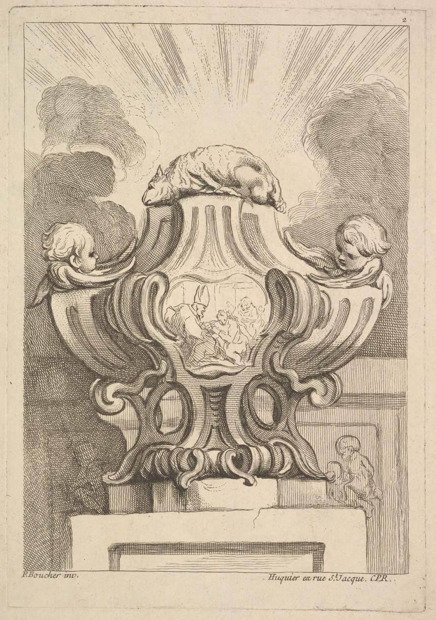 Terv urnához, 1725-72. alkotó: Gabriel Huquier