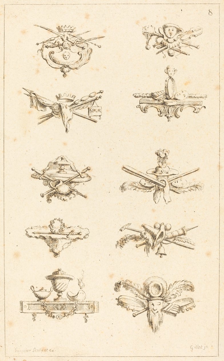 Tail-pieces kivitelek: pl. 8 alkotó: Gabriel Huquier after Claude Gillot