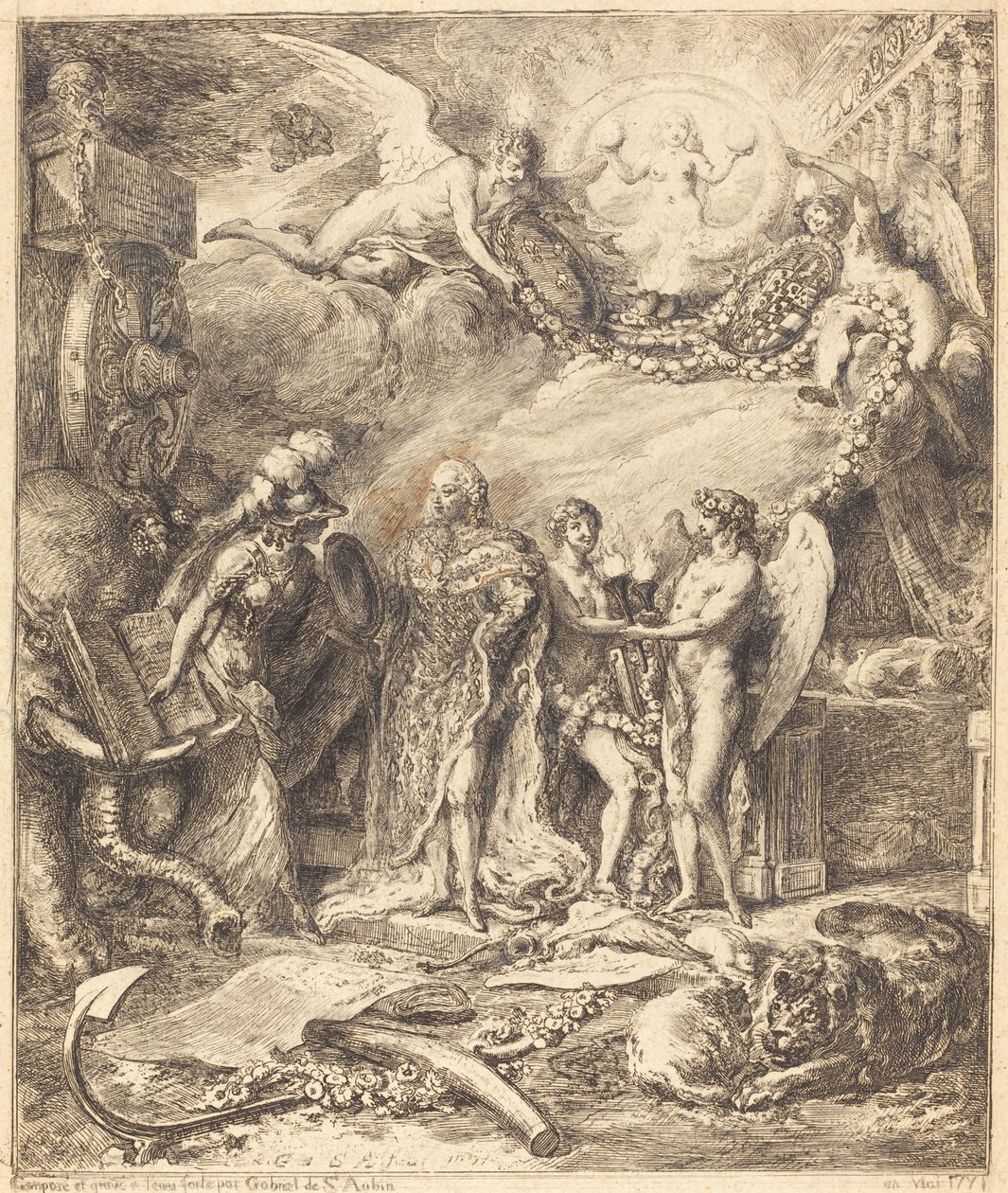 Allegória Provence grófjának házasságáról alkotó: Gabriel Jacques de Saint Aubin