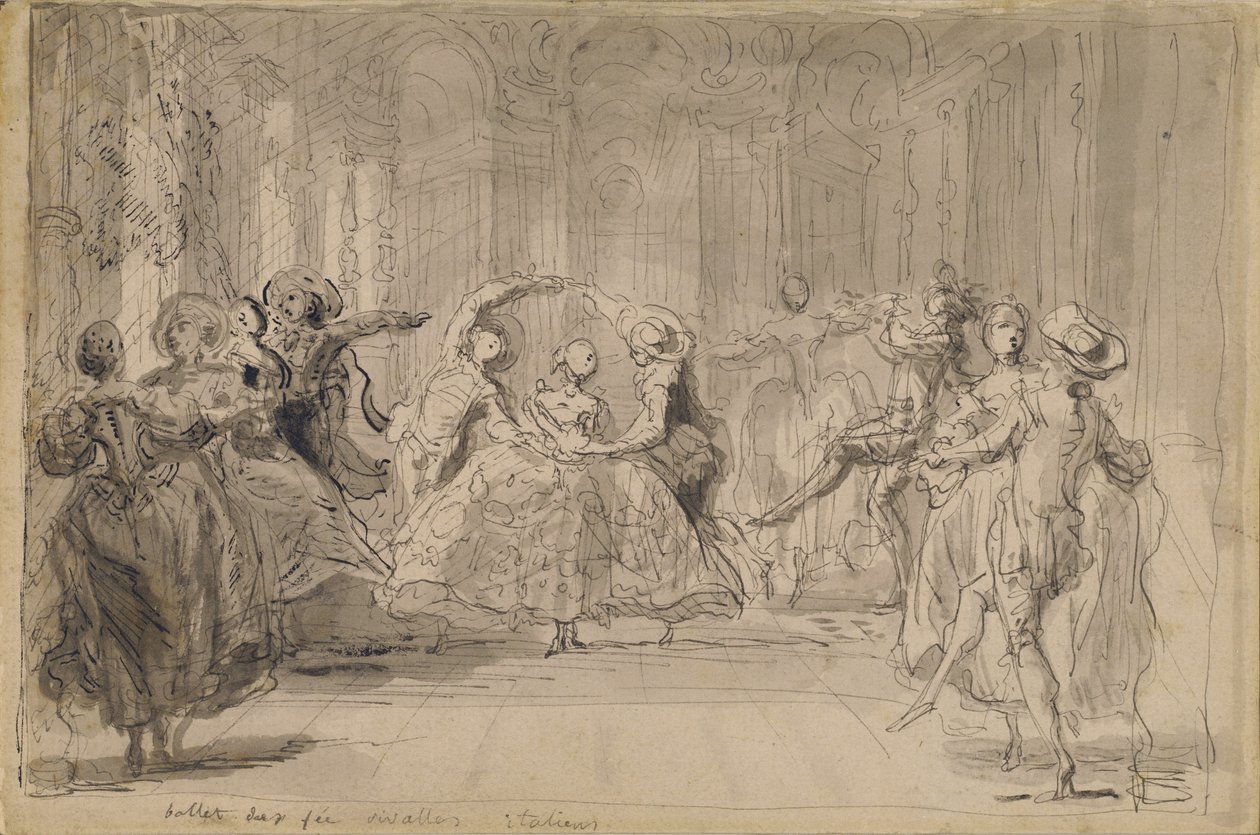 Balett a "The Rival Fairies" című filmből alkotó: Gabriel Jacques de Saint Aubin
