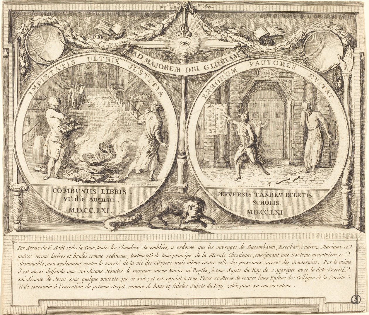 A jezsuiták kiűzése (Expulsion des Jesuites) alkotó: Gabriel Jacques de Saint Aubin