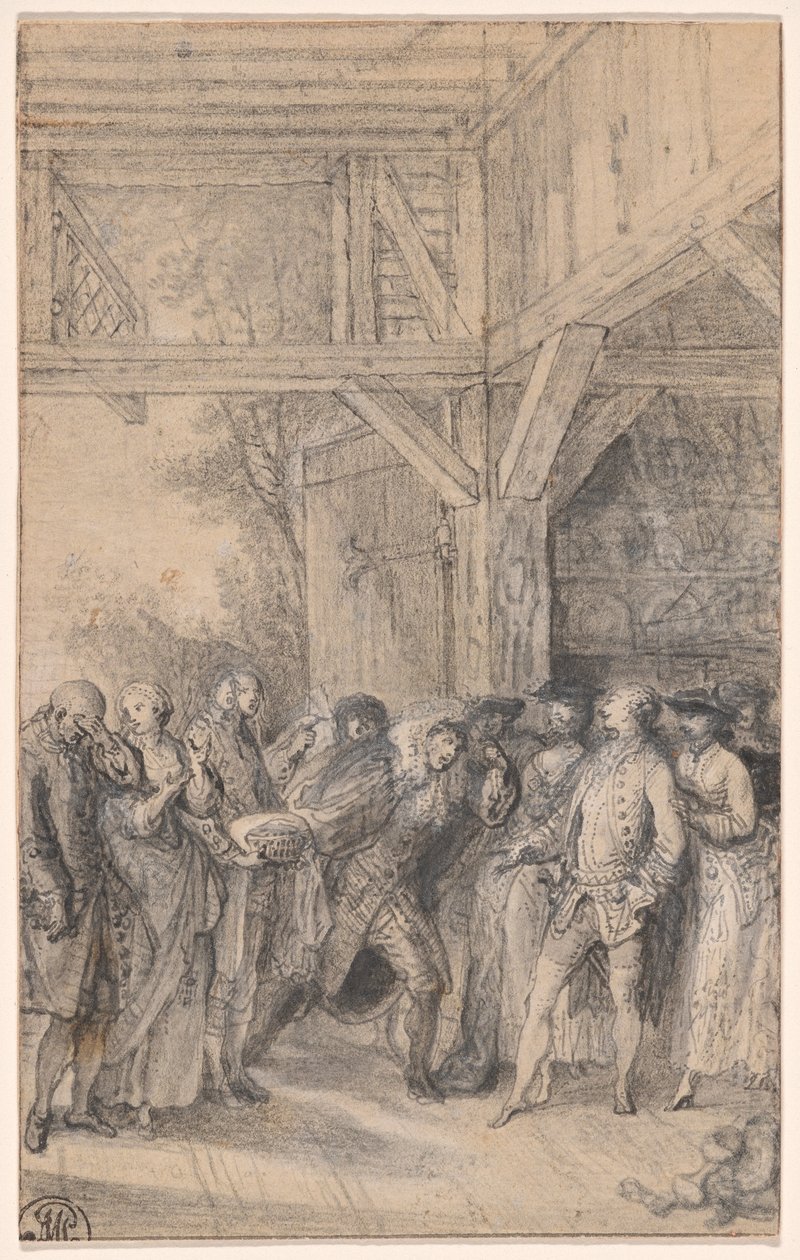 Farmer engedélyt kér, hogy feleségül vehesse egy nemes lányát alkotó: Gabriel Jacques de Saint Aubin
