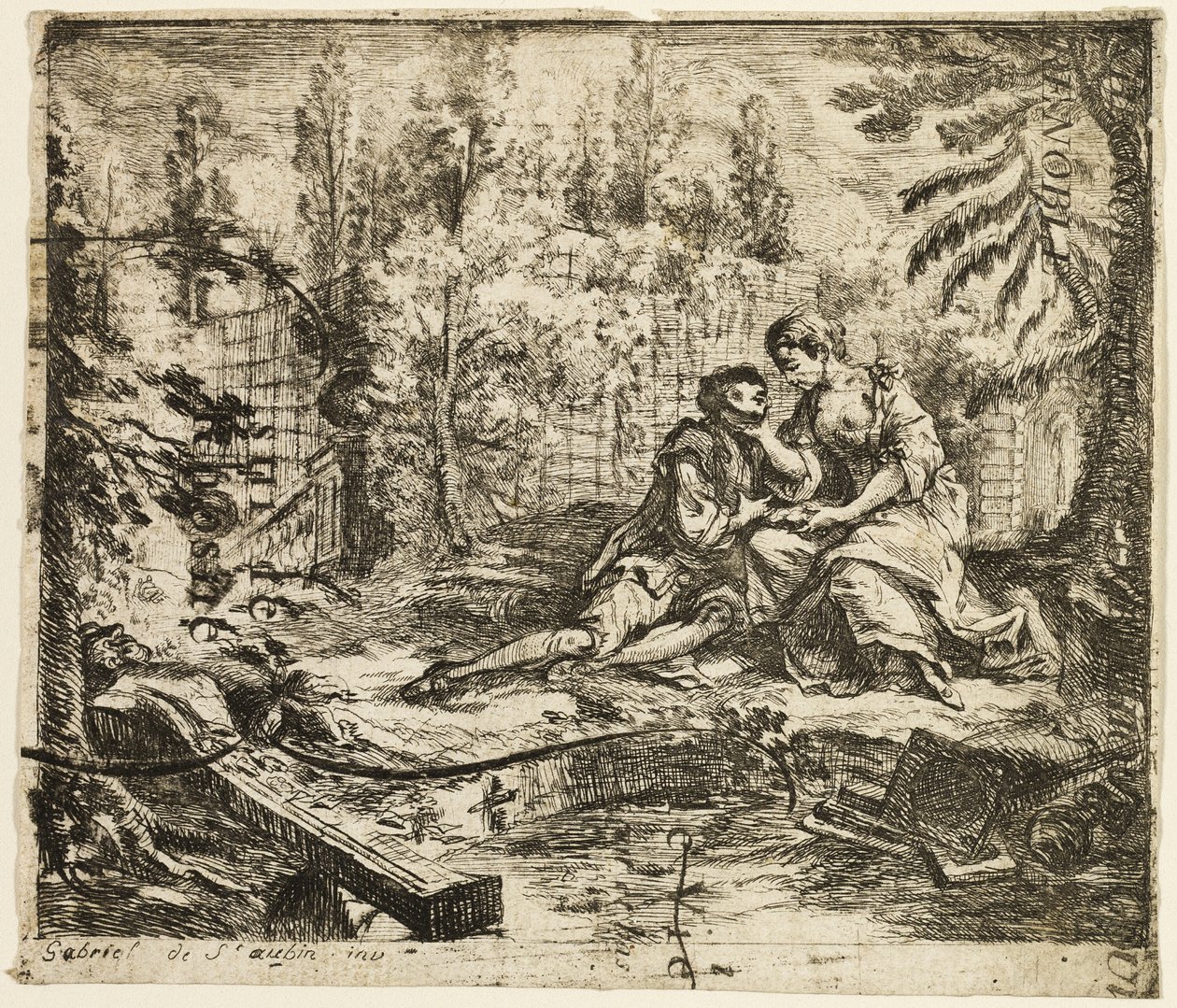 Galáns beszélgetés alkotó: Gabriel Jacques de Saint Aubin