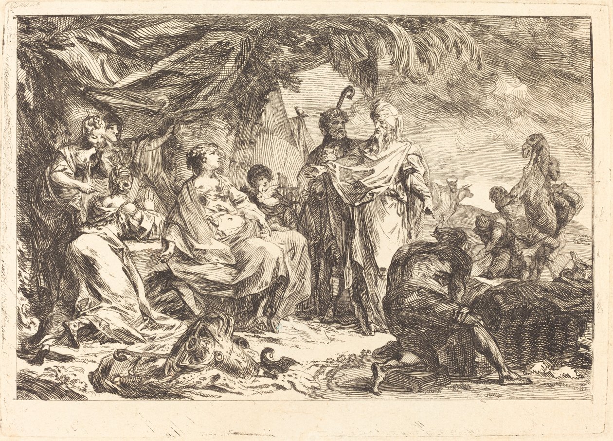 Lábán az isteneit keresi alkotó: Gabriel Jacques de Saint Aubin