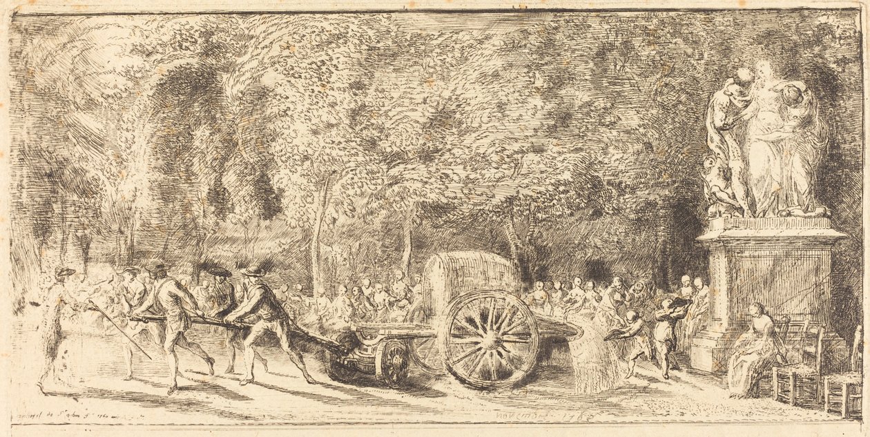 Az öntöző hordó [felső fele] alkotó: Gabriel Jacques de Saint Aubin