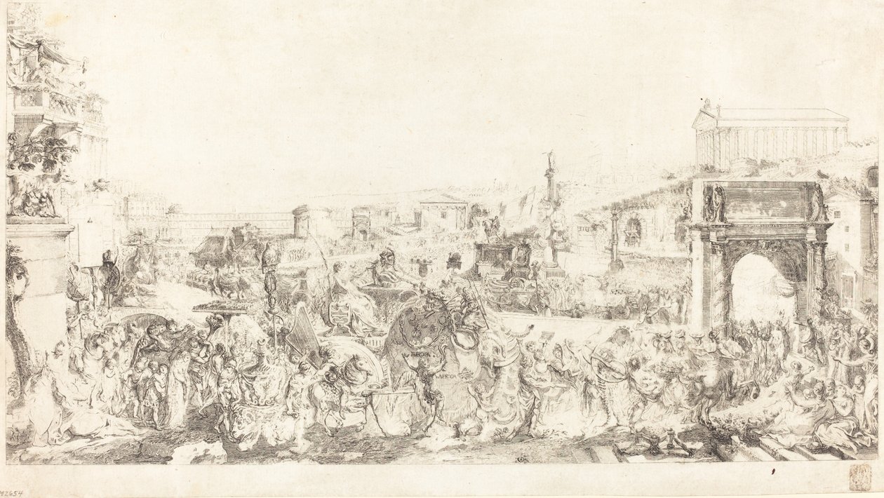 Pompeius diadala Rómában alkotó: Gabriel Jacques de Saint Aubin