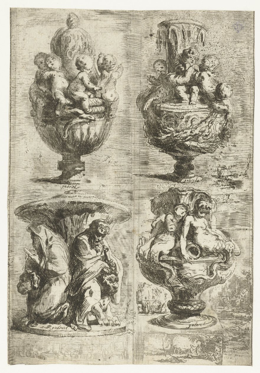 Négy váza alkotó: Gabriel Jacques de Saint Aubin