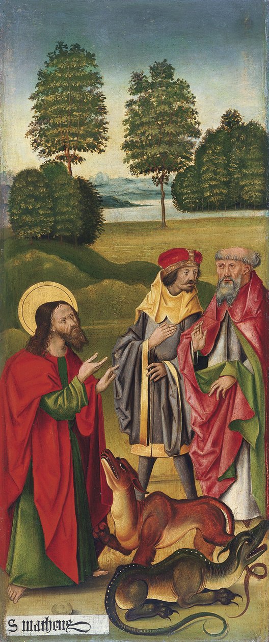 Szent Máté csodája, aki megszelídíti a sárkányokat, 1478 alkotó: Gabriel Mälesskircher