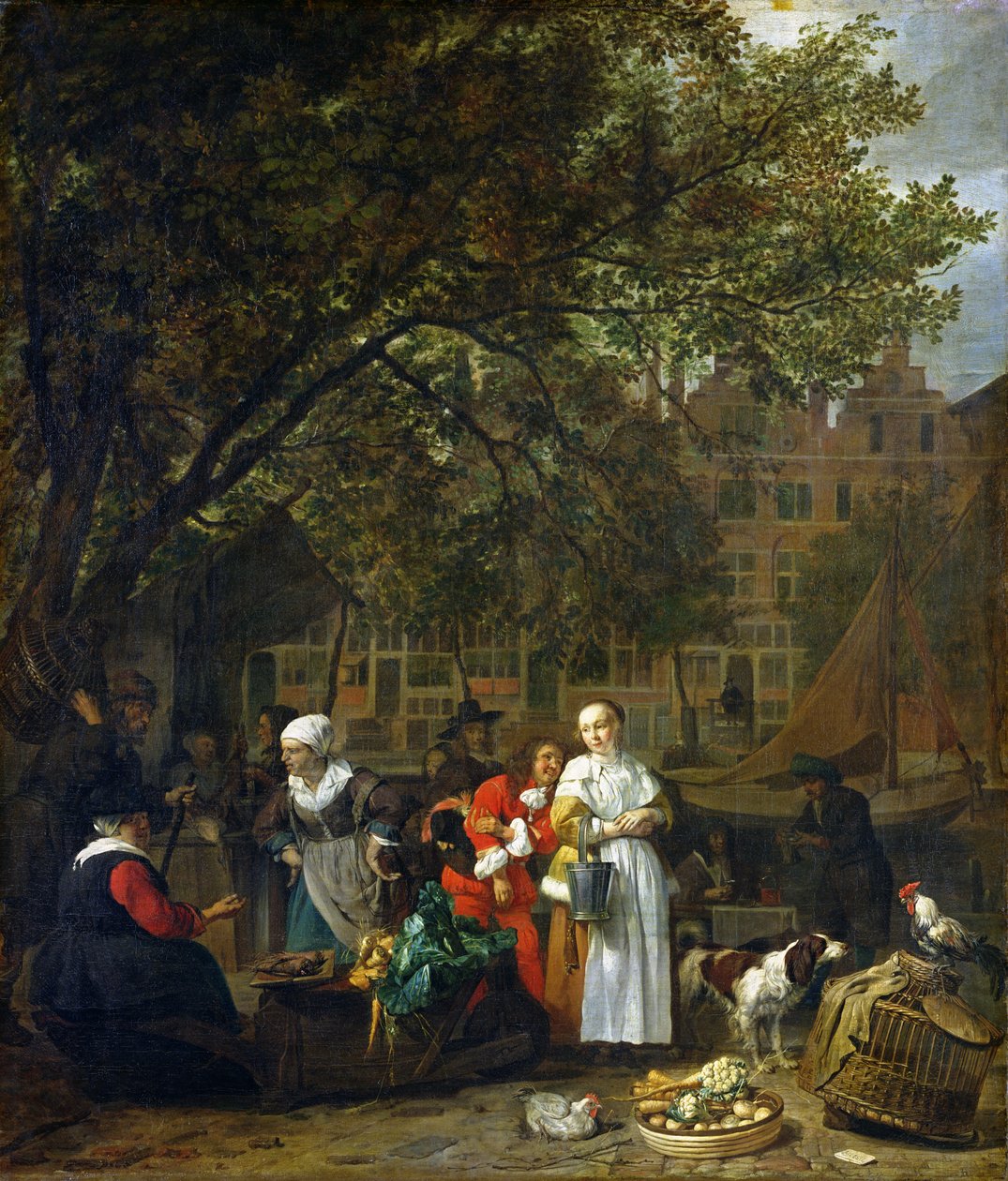 Gyógynövénypiac Amszterdamban alkotó: Gabriel Metsu