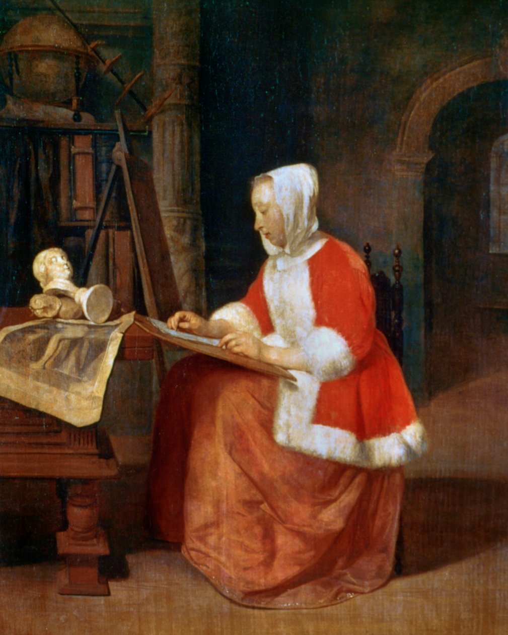 Egy nő ülő rajz, c1649-1667 alkotó: Gabriel Metsu