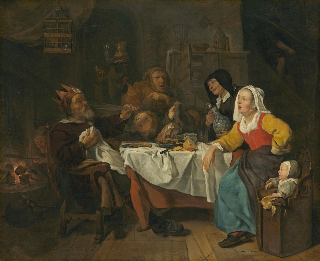A király iszik alkotó: Gabriel Metsu