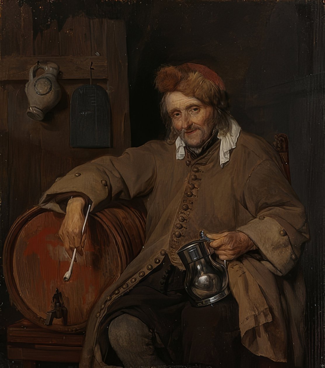 Az öreg ivó. 1661-63 körül alkotó: Gabriel Metsu