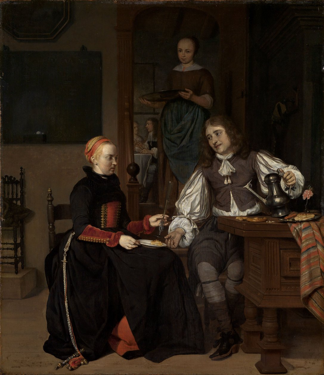 Fiatal pár reggelinél alkotó: Gabriel Metsu