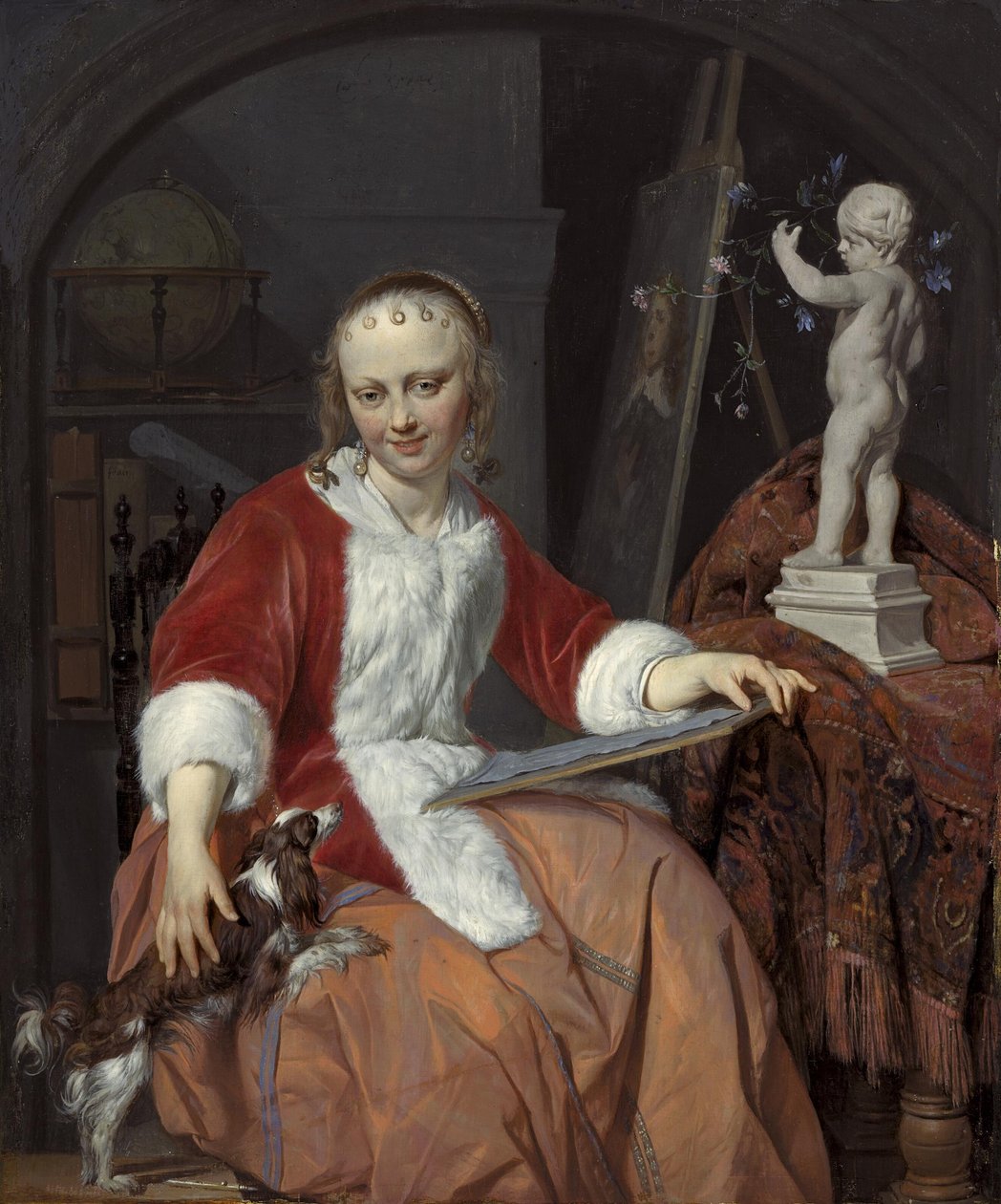 Isabella de Wolff (....-1718) portréja mint művésznő alkotó: Gabriel Metsu