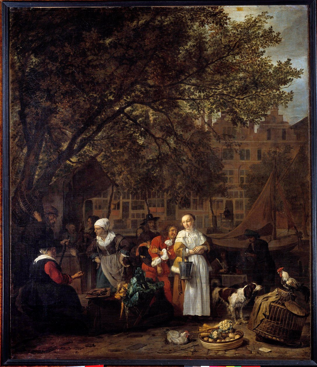 Az amszterdami füveséta Gabriel Metsu (1629-1667) festménye, 17. század V. 0,97x0,84 m párizsi Louvre múzeum alkotó: Gabriel Metsu