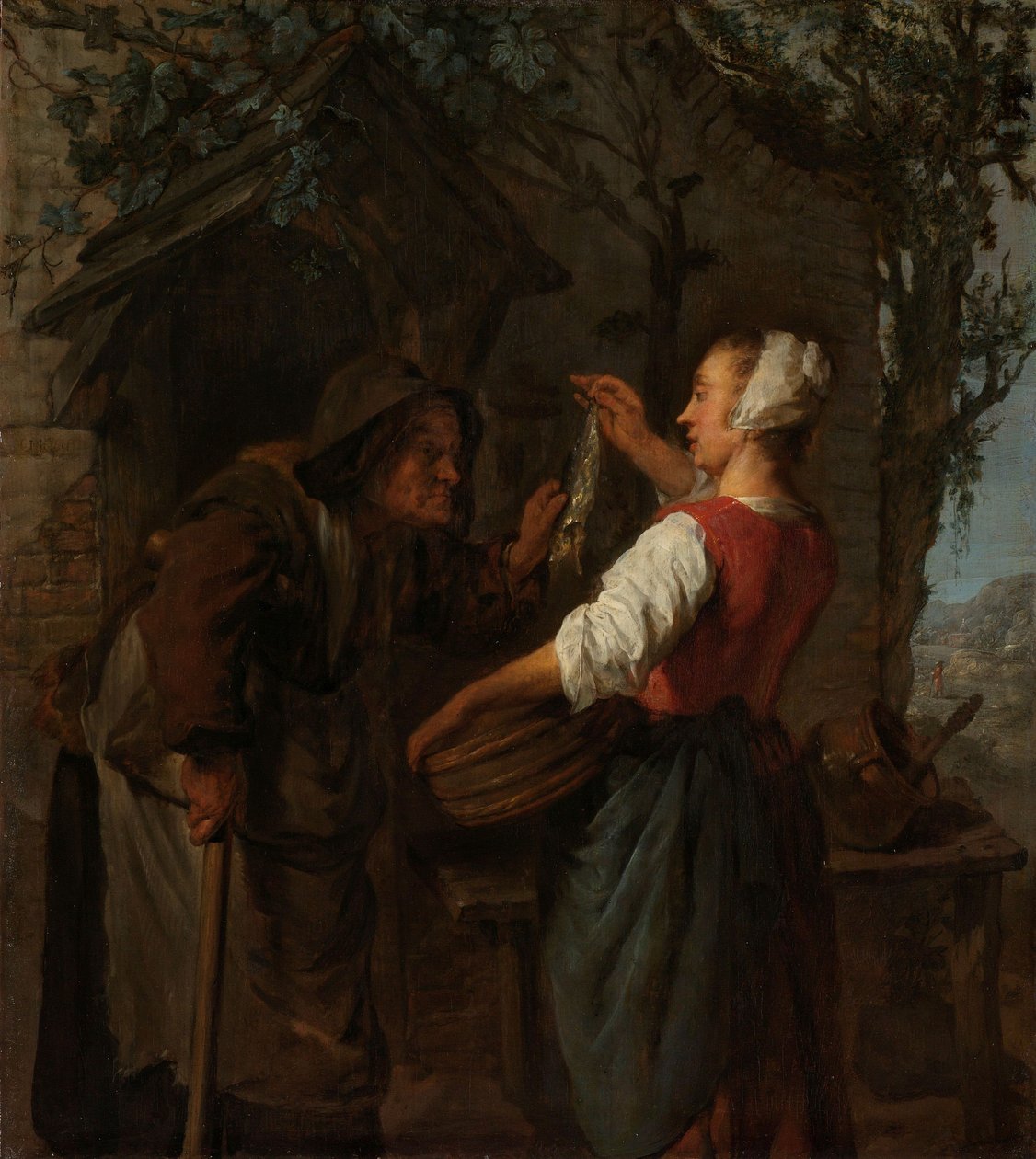 A hering-eladó, 1661-62 körül alkotó: Gabriel Metsu