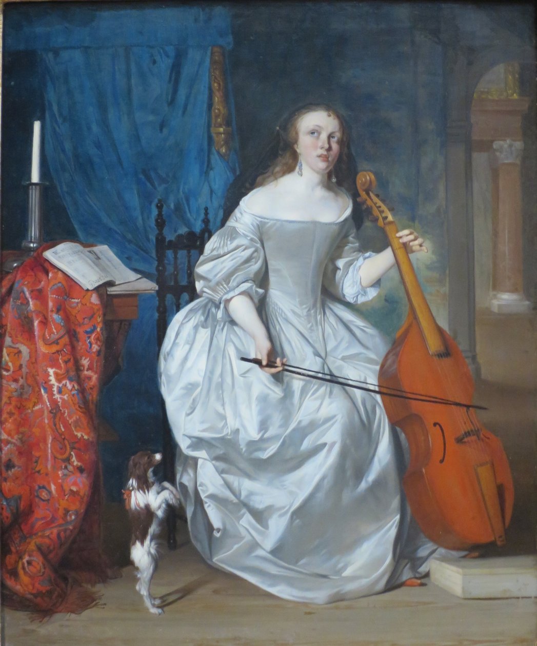 Viola de gambán játszó nő alkotó: Gabriel Metsu