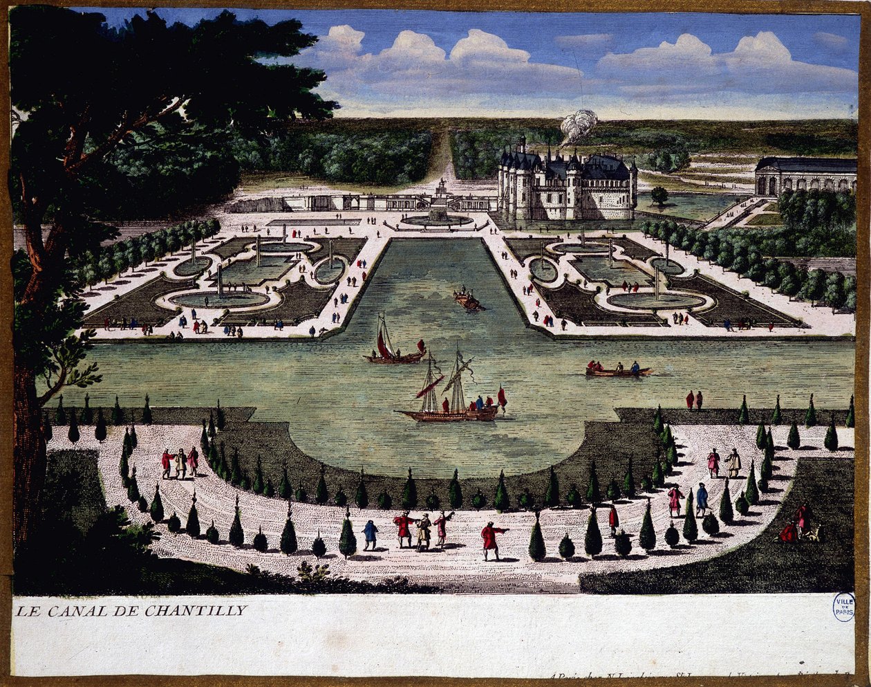 A Chantilly birtok csatornája - Perelle metszet alkotó: Gabriel Perelle