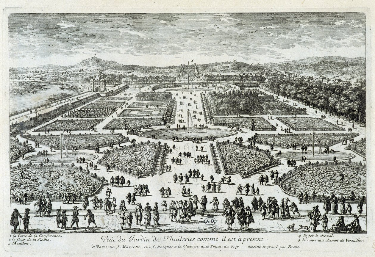 Kilátás a Tuileries-kertre, ahogy most van - grav. Perelle, 17. század vége alkotó: Gabriel Perelle