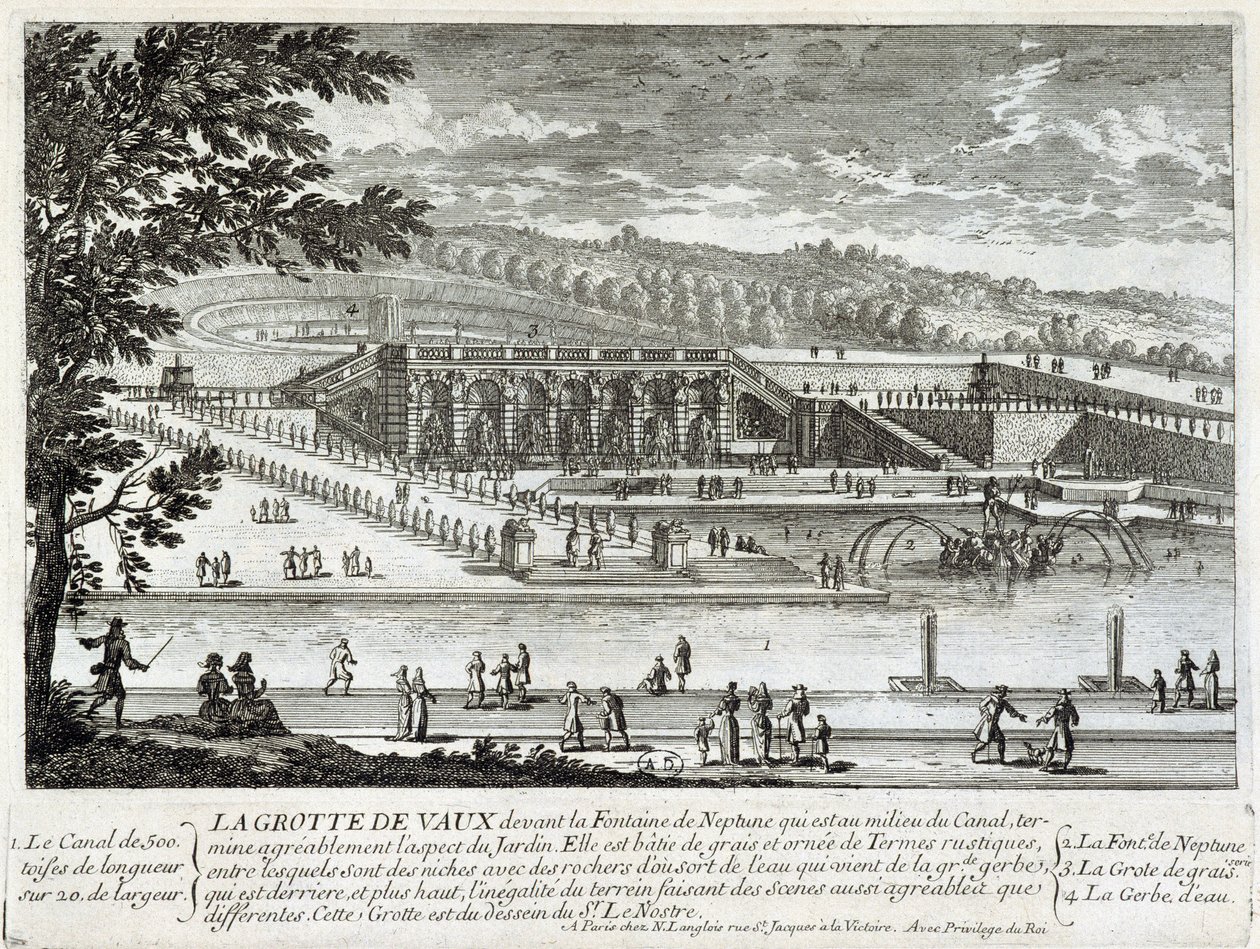 Kilátás a Vaux Le Vicomte (Vaux-Le-Vicomte) barlangjára – Perelle, 17. század vége alkotó: Gabriel Perelle