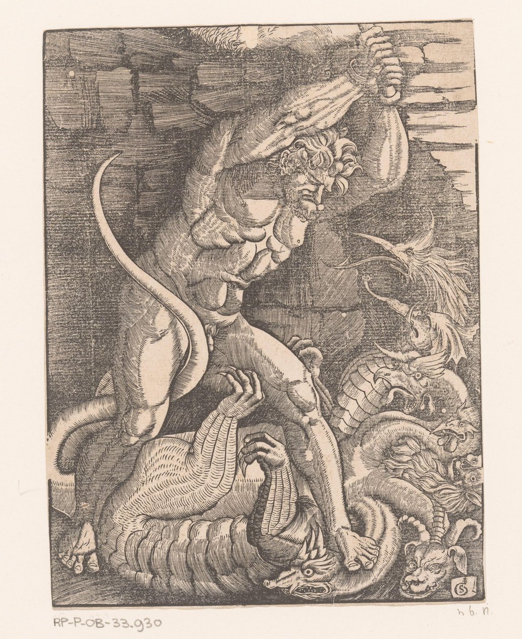 Herkules megöli Lerna hidráját Hercules munkái (sorozat címe) alkotó: Gabriel Salmon