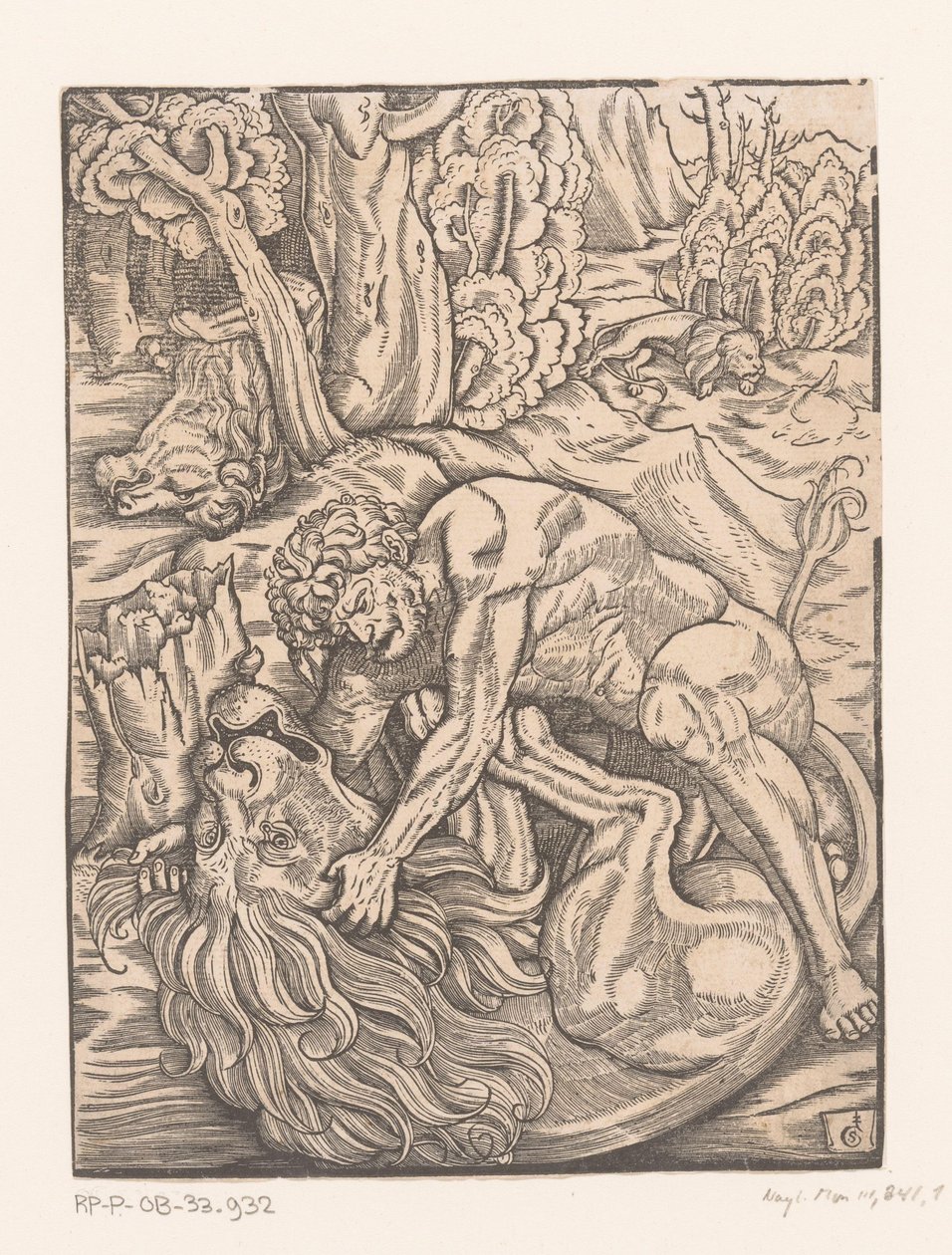 Herkules a nemeai oroszlán ellen harcol Hercules munkái (sorozat címe) alkotó: Gabriel Salmon