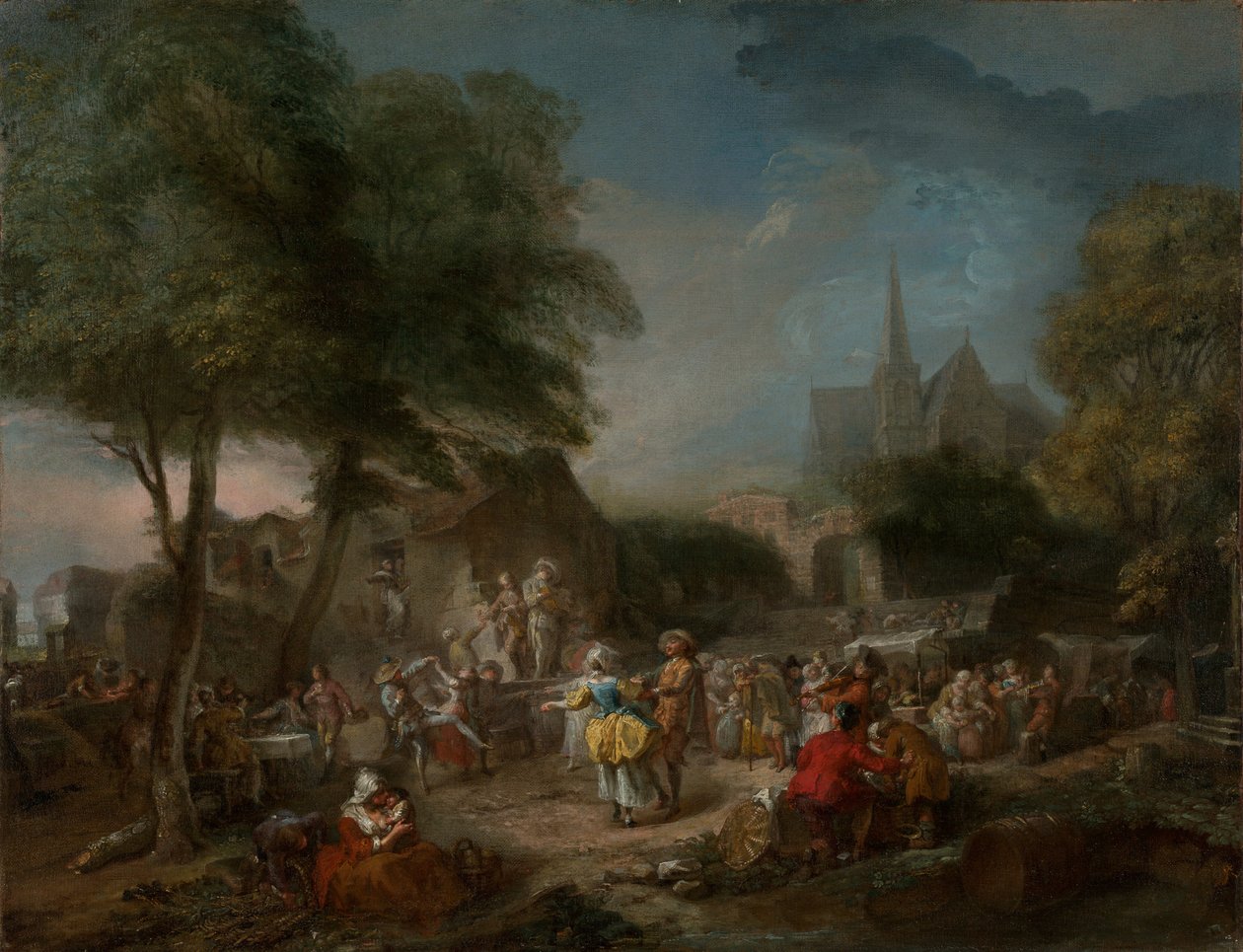 A vidéki tánc, 1760-1762 körül (olaj, vászon) alkotó: Gabriel de Saint-Aubin