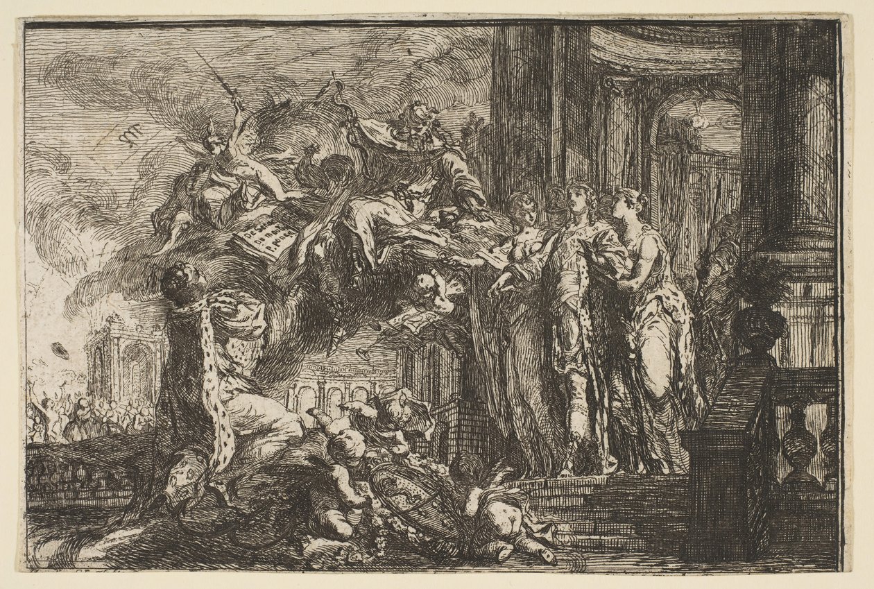 Allegória a Dauphin lábadozásáról, 1752. alkotó: Gabriel de Saint Aubin
