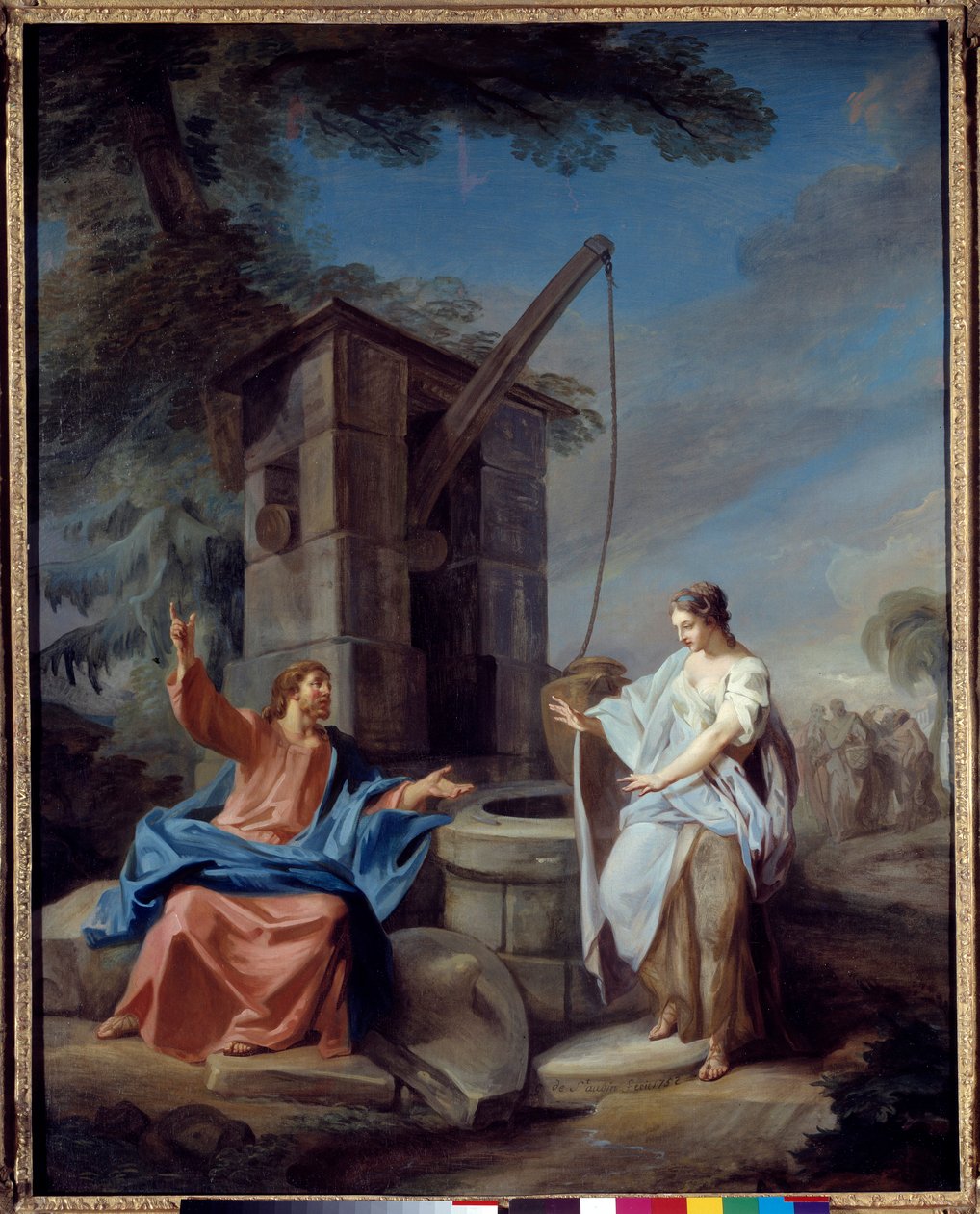 Gabriel de Saint Aubin (1724-1780) Krisztus és a szamaritánus festménye 1752 V. 1,35x1,06 m Rouen, Musee des Beaux Arts alkotó: Gabriel de Saint Aubin