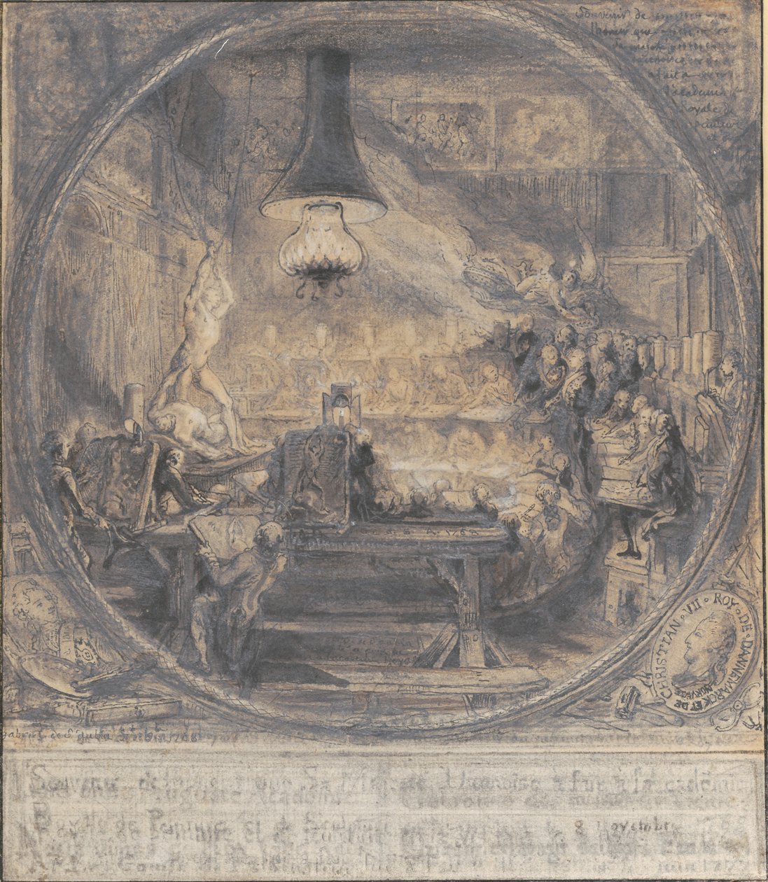 Keresztény király látogatása Det kgl. Francia Művészeti Akadémia Párizsban, november 8. 1768. alkotó: Gabriel de Saint Aubin