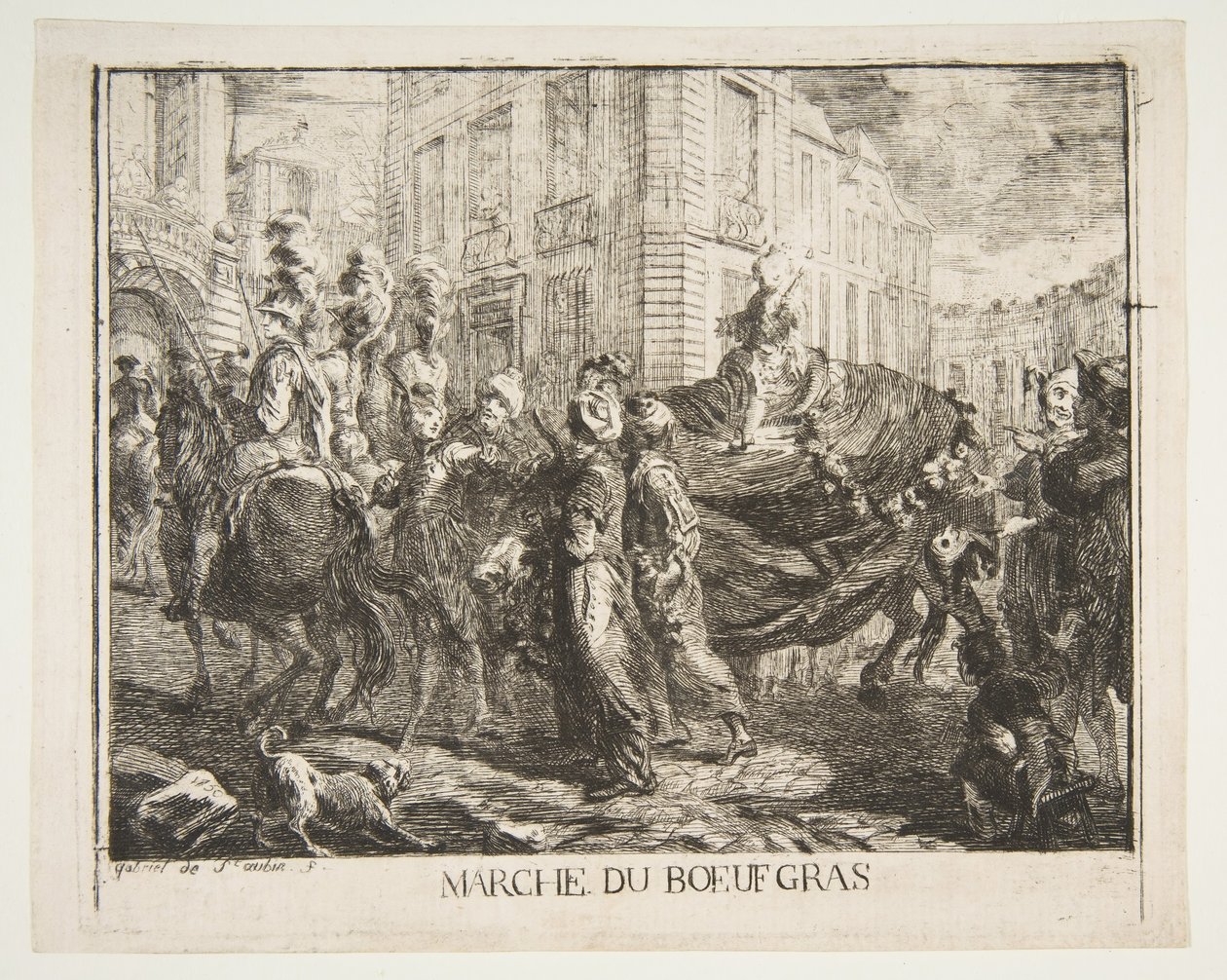 Hízott marhahús piaca, 1750. alkotó: Gabriel de Saint Aubin