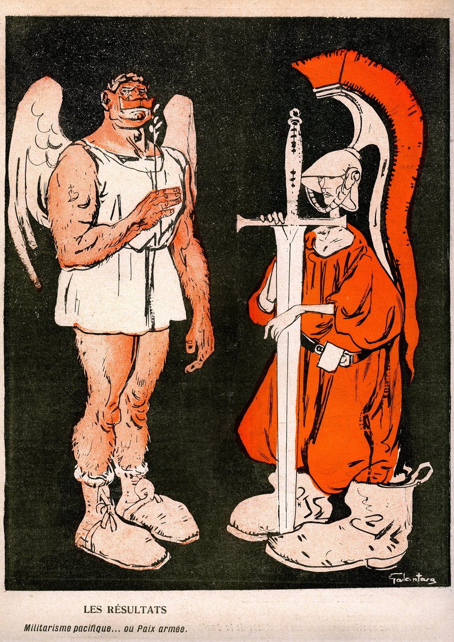Háború és béke. Gabriele Galantara (1867-1937) allegóriája (rajzfilm) a „” L
