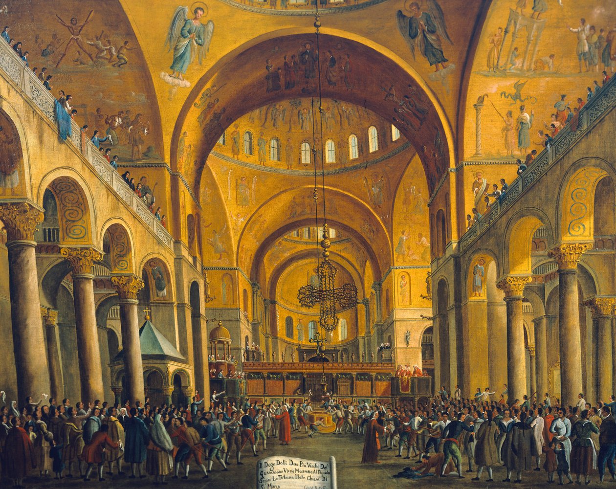 Gabriel Bella (1730-1799) a dózsát mutatja meg az embereknek a velencei San Marcosban alkotó: Gabriele Bella