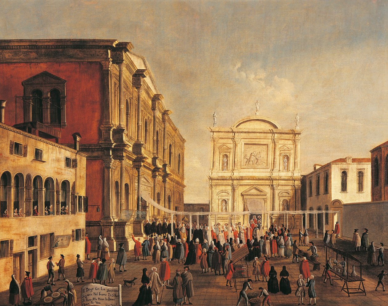 Olaszország, Veneto, Velence, Velencei dózse és Signoria a San Rocco templomnál, Szent napján alkotó: Gabriele Bella