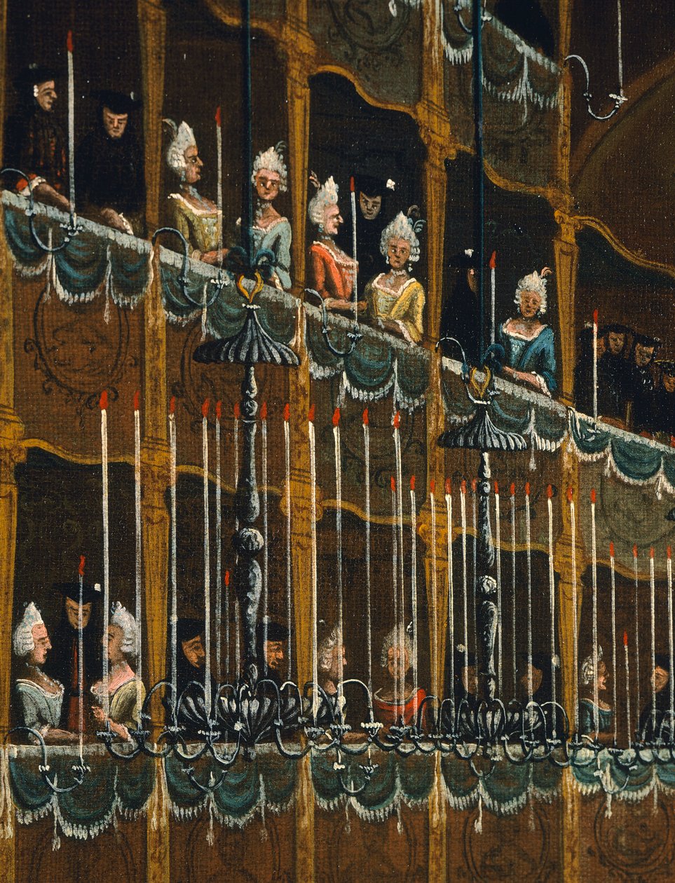 Ebéd a San Beneto Színházban, amelyet a dózse ajánlott fel az északi hercegek tiszteletére, Velence, Gabriel Bella (1730-1799) Olaj, vászon, részlet alkotó: Gabriele Bella