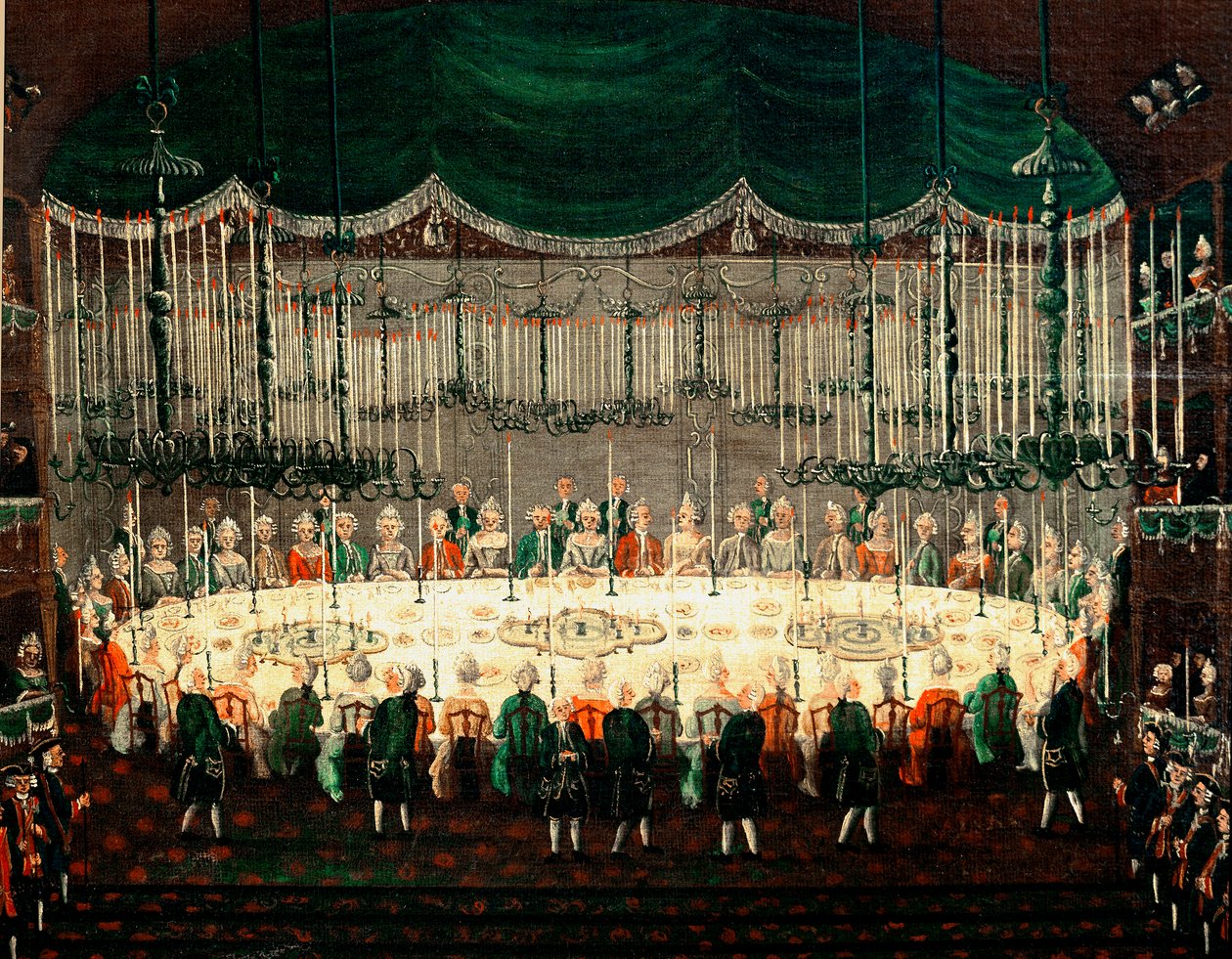 Fogadás az északi részlet hercegeinek tiszteletére a nagykövetek lakomájaként. Gabriel Bella (1730-1799) festménye 18. századi Velence, Galleria Fondazione Querini Stampalia alkotó: Gabriele Bella