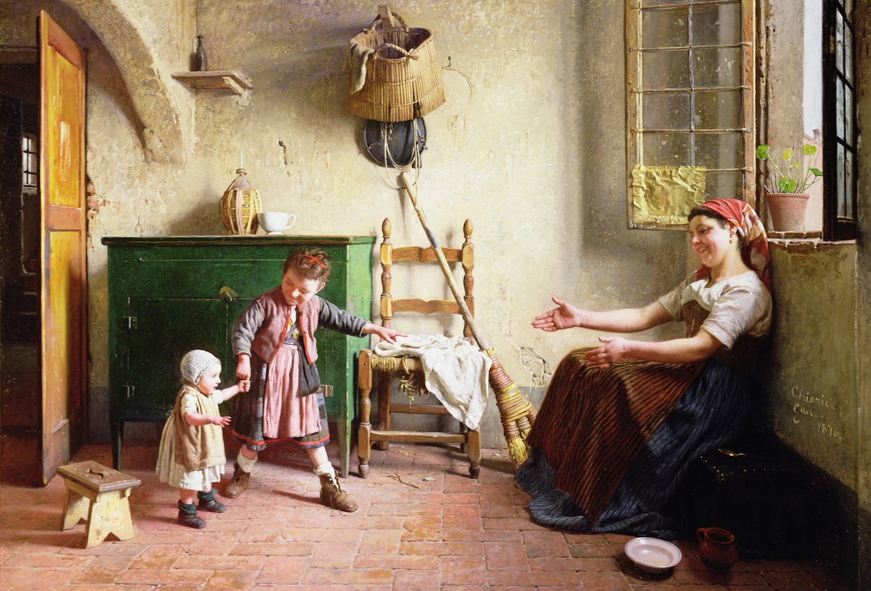 Az első lépések, 1876 alkotó: Gaetano Chierici