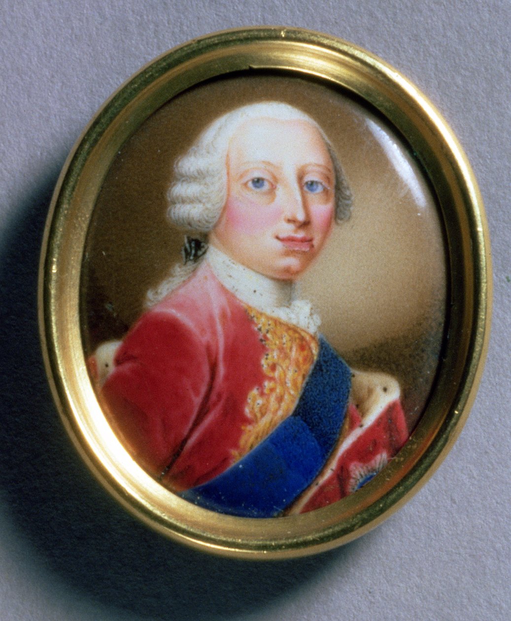 Frederick Louis walesi herceg miniatúrája, 1755 (wc zománcozott aranyon) 88;Frederick Louis, walesi herceg (1707-51); alkotó: Gaetano Manini