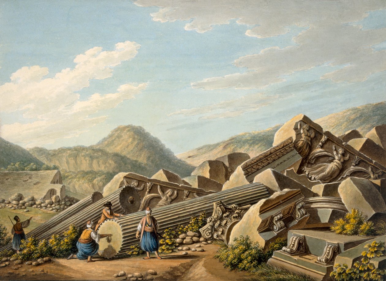 Egy római templom romjai Efézusban, 1790-es évek alkotó: Gaetano Mercati