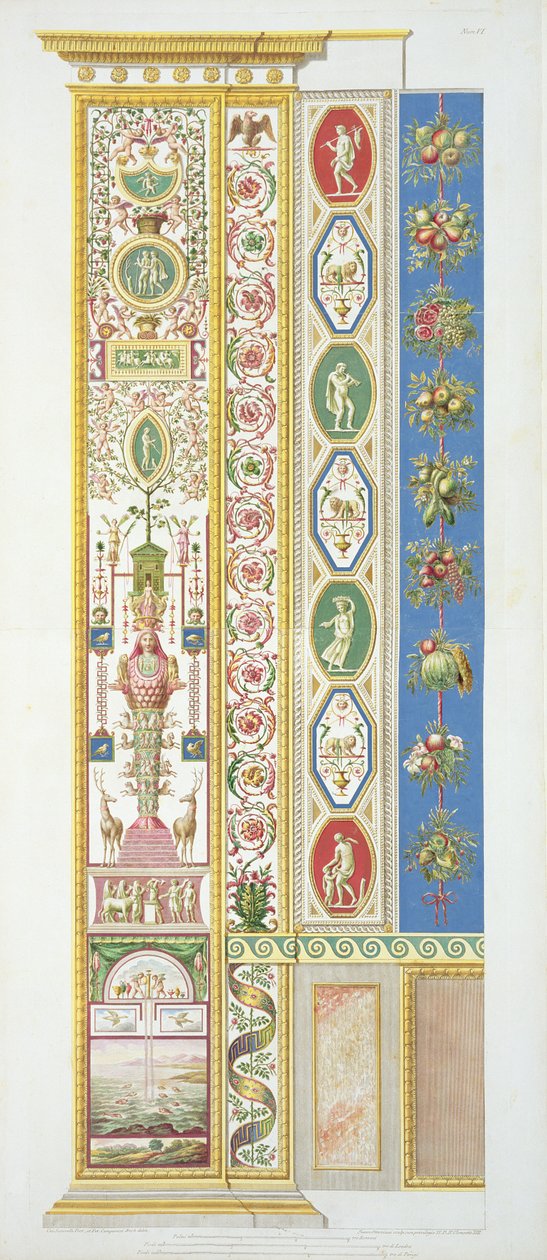 Panel a vatikáni Raphael Loggia épületéből, Ioann Ottaviani metszet, 1770 körül (rézmetszet) alkotó: Gaetano Savorelli