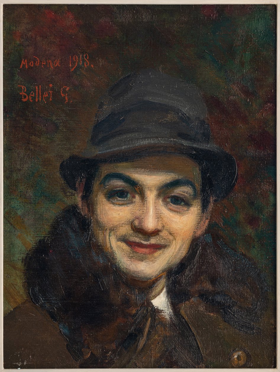 Zelindo Bonacini szobrász portréja (olaj, vászon) alkotó: Gaetano Bellei