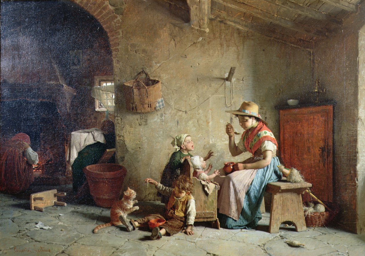 Baba etetése alkotó: Gaetano Chierici