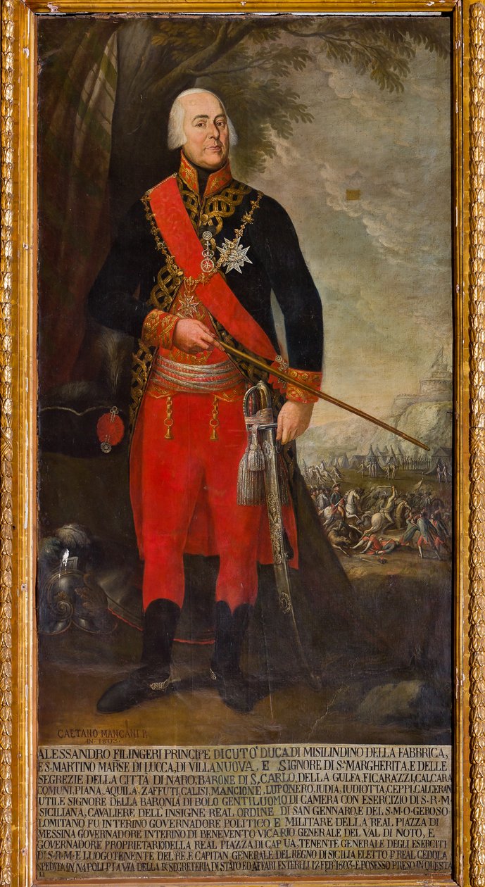 Alessandro Filangeri, a király hadnagya (olaj, vászon) alkotó: Gaetano Mangano