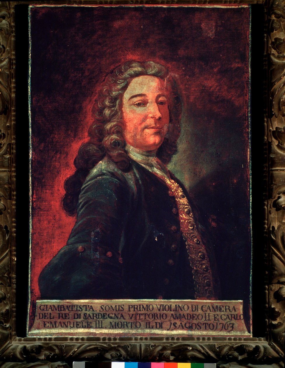 Giambattista Somis olasz zeneszerző és hegedűművész portréja. 18. század (festmény) alkotó: Gaetano Ottani