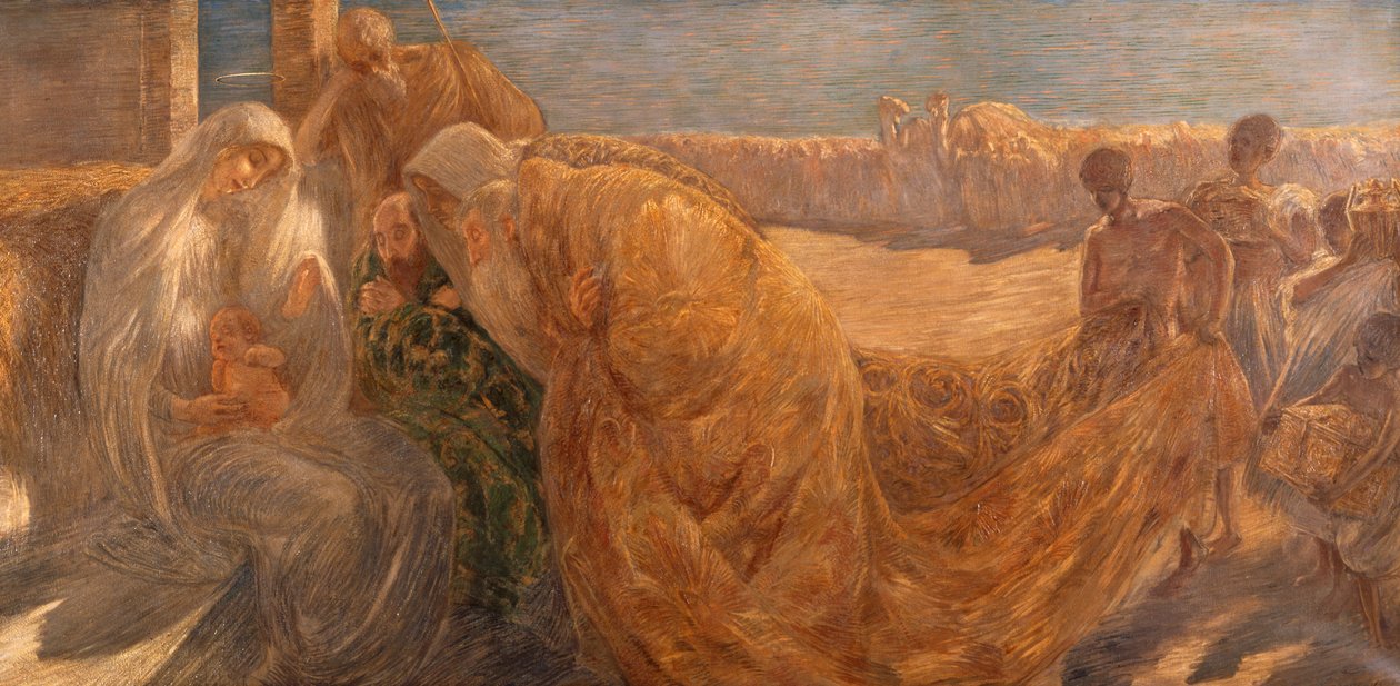 A mágusok imádása, Gaetano Previati alkotó: Gaetano Previati
